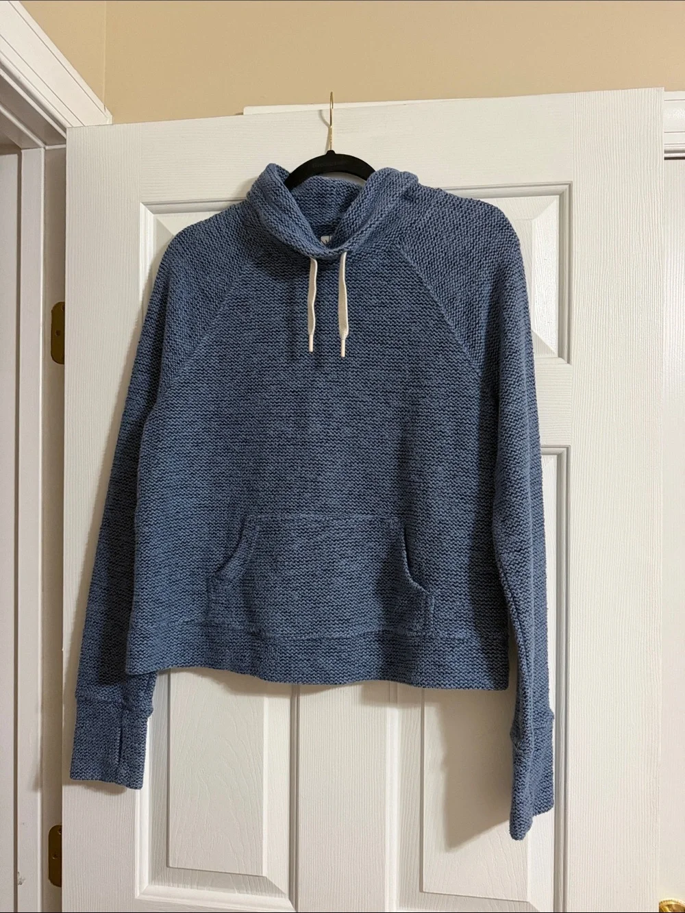 Offline by Aerie Blue Cowl Neck Long Sleeve Front Pocket Thumb Hole Pullover S